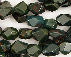Bloodstone Faceted Nugget 12x8mm