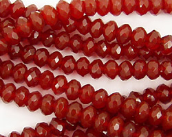 Carnelian Faceted Rondelle 6mm