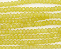 Olive Jade Faceted Rondelle 4mm