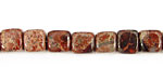 Poppy Jasper Round Edge Cube 7mm