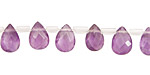 Amethyst Faceted Flat Pear Briolette 7x10mm