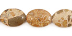 African Brown Rhyolite Flat Oval 18x13mm