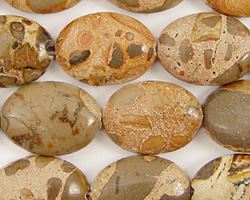 African Brown Rhyolite Flat Oval 18x13mm