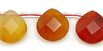 Carnelian (natural) Flat Pear Briolette 16mm