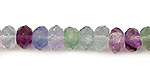 Rainbow Fluorite Faceted Rondelle 8mm