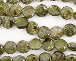 African Green Jasper Puff Coin 8mm