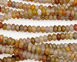 Brown Flower Agate Rondelle 4mm