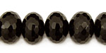 Black Onyx Faceted Rondelle 12x16mm