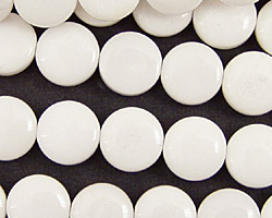 White Agate Puff Coin 10mm