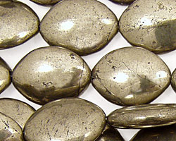Golden Pyrite (silver tone) Horse Eye 20x15mm
