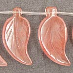 Cherry Quartz Carved Leaf 20x40-45mm
