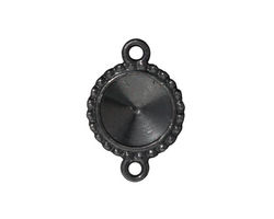 TierraCast Gunmetal Beaded Round Frame Link 25x17mm