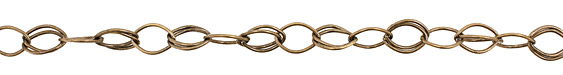 Handmade Antique Brass (plated) Small Double & Single Horse Eye Chain