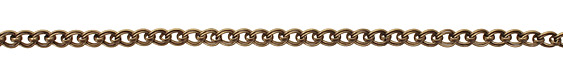 Antique Brass (plated) Double Curb w/ Ring Chain