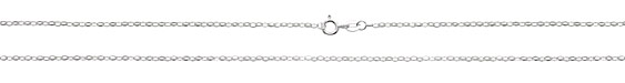 Sterling Silver Finished Delicate Oval Cable Chain 18"