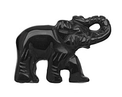 Black Onyx Elephant Pendant 20-28x31-36mm
