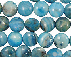 Larimar Blue Crazy Lace Puff Coin 10mm