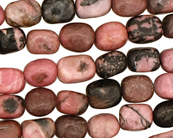 Rhodonite (w/ Extra Black Matrix) Tumbled Nugget 10-12x8-9mm