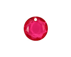 Ruby Pink Faceted Coin 16mm