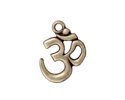 TierraCast Antique Brass (plated) Om Pendant 16x22mm