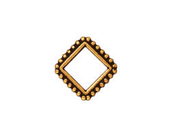 TierraCast Antique Gold (plated) 8mm Diamond Bead Frame 16mm