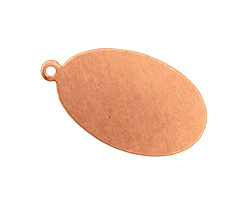 Copper Oval Blank Pendant 16x28mm