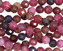 Multi Stone (Ruby & Sapphire) Faceted Round 6mm