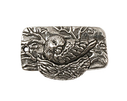 Green Girl Pewter Nesting Bird Toggle 32x20mm, 20mm bar