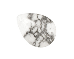 White Howlite Flat Teardrop 22x30mm