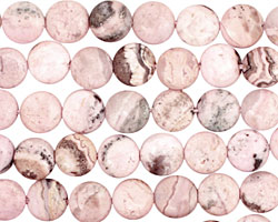 Rhodochrosite (soft pink) Puff Coin 8mm