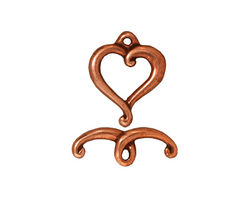 TierraCast Antique Copper (plated) Jubilee Toggle Clasp 14x17mm, 19mm bar