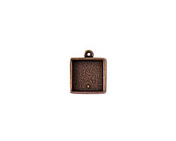 Nunn Design Antique Copper (plated) Mini Square Frame Charm 15x17mm