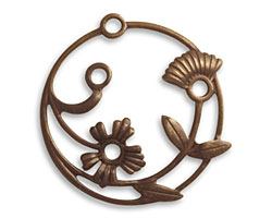 Vintaj Natural Brass Perennial Laurel Connector 32x30mm
