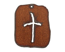 The Lipstick Ranch Rusted Iron Cross Dog Tag 42x50mm