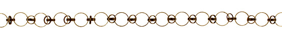 Antique Brass (plated) Linked Ring w/ Dancing Ring Chain