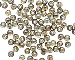 Czech Glass Luster Transparent Green Round 4mm