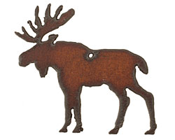 The Lipstick Ranch Rusted Iron Moose Pendant 60x55mm