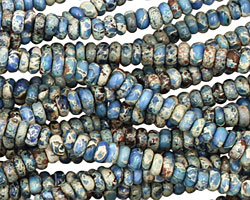 Denim Blue Impression Jasper Rondelle 4mm