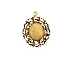 Stampt Antique Brass Victorian Lace Oval Setting 10x12mm
