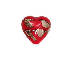Grace Lampwork Regal Red Metallic Heart 19-20mm