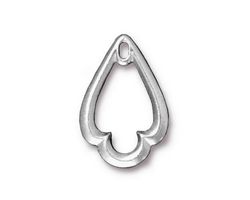 TierraCast Rhodium (plated) Trefoil Charm 16x24mm