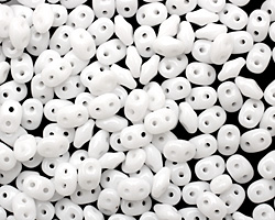 Opaque White SuperDuo 2x5mm Seed Bead