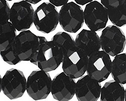 Jet Crystal Faceted Rondelle 10mm