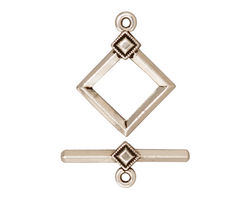 TierraCast Antique Silver (plated) Deco Diamond Toggle Clasp 22x17, 23 Bar