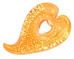 Grace Lampwork Whispering Peach Heart Focal 27x38-41mm