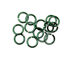Green Anodized Aluminum Jump Ring (Saw Cut) 6mm, 20 gauge (4.1mm inside diameter)