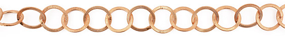 Handmade Copper Medium Corrugated Ring Chain