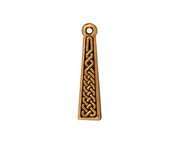 TierraCast Antique Gold (plated) Celtic Braid Charm 6x25mm