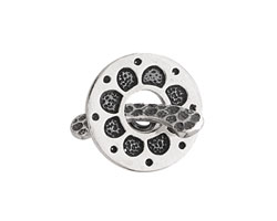 Saki Sterling Silver Daisy Toggle Clasp 20mm, 23mm bar