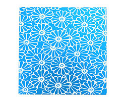 Lillypilly Turquoise Daisy Anodized Aluminum Sheet 3"x3", 24 gauge